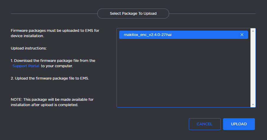 Uploaded Firmware Package