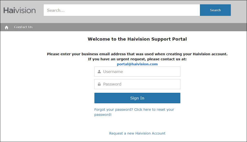 Haivision Support Portal Login
