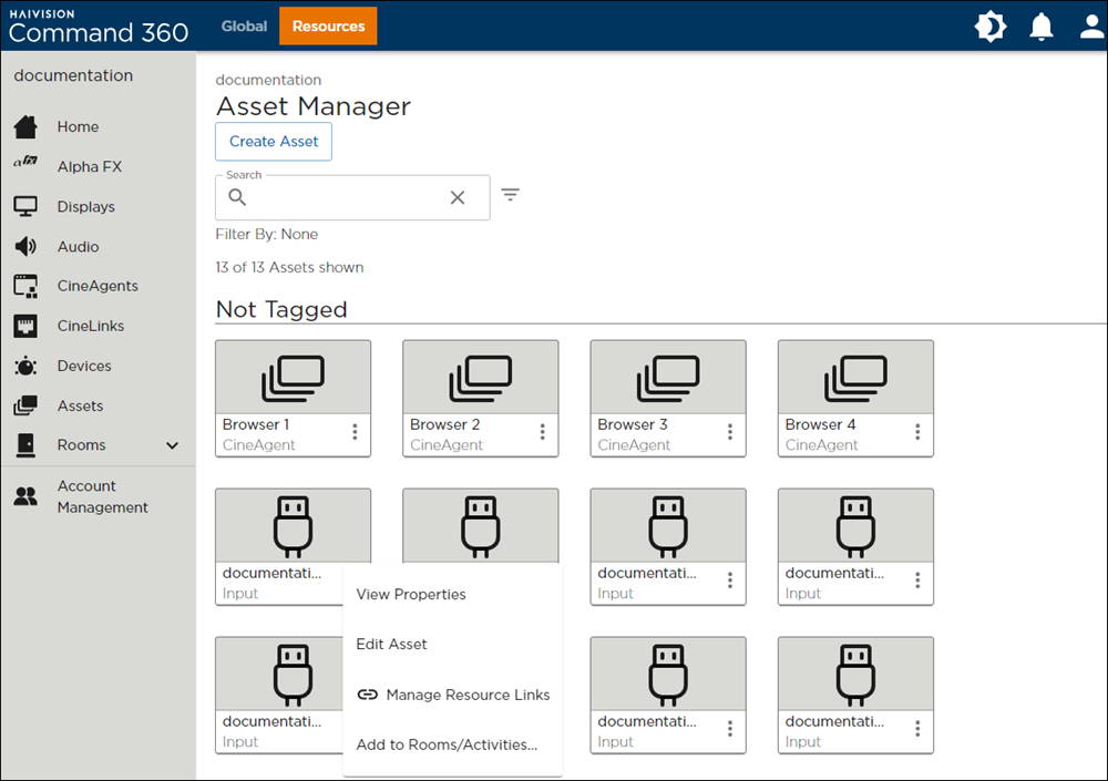 Input Asset Options