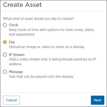 Create Asset Panel