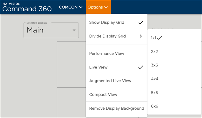 Expanded Options Menu