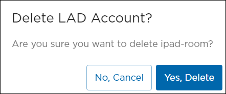 Delete LAD Account Confirmation Prompt