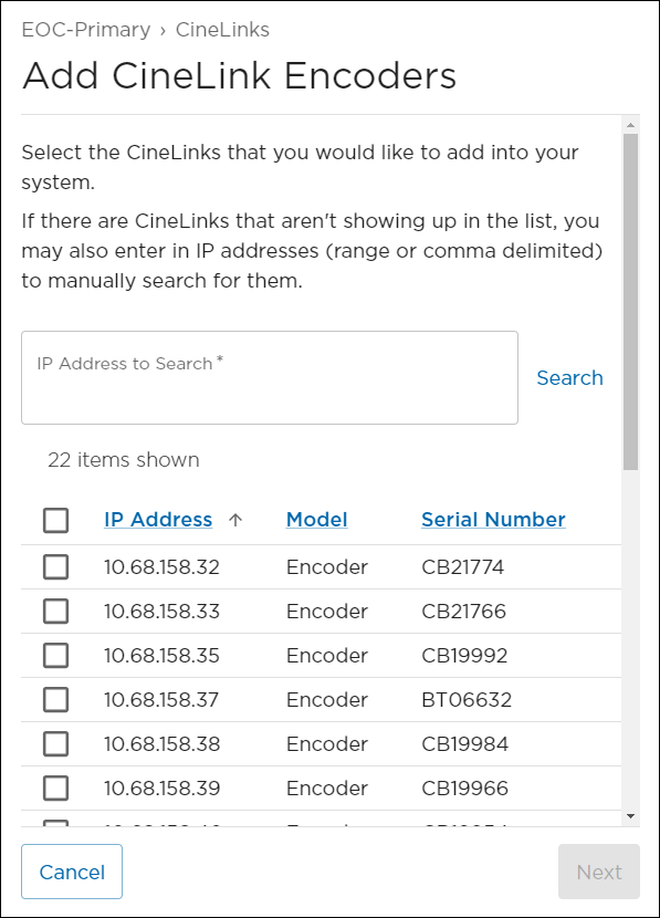 Add Encoder Panel