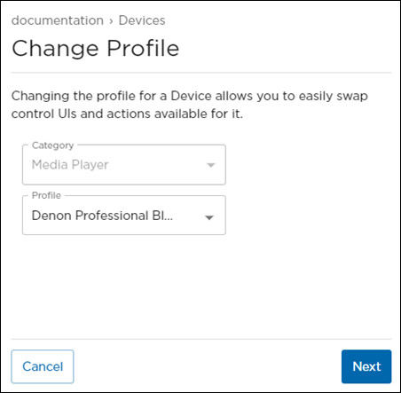 Change Profile Panel