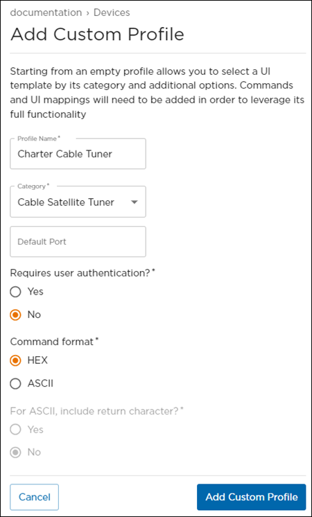 Create New Custom Profile Panel