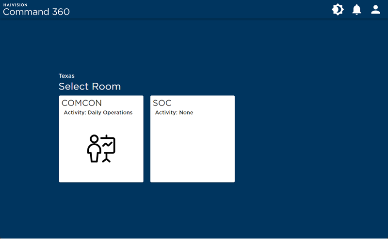 Room Selection on Site Landing Screen