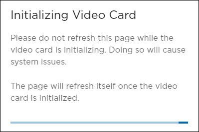 Initializing Video Card Popup