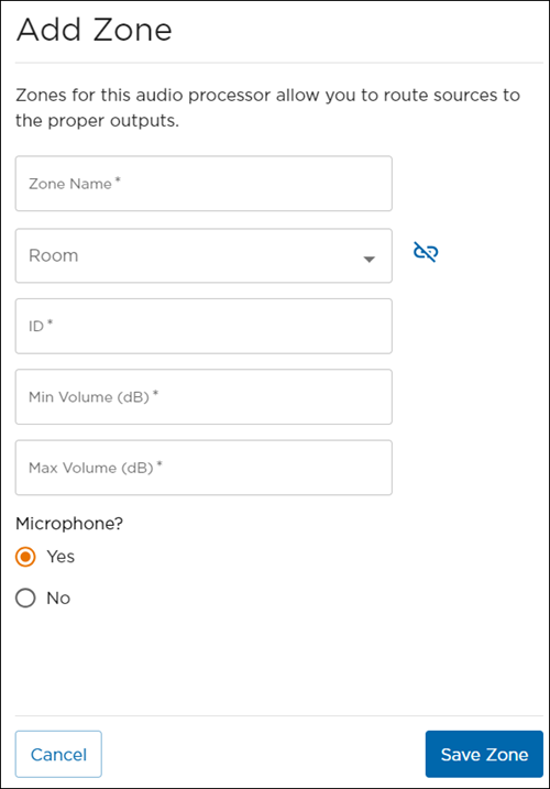 Add Zone Panel