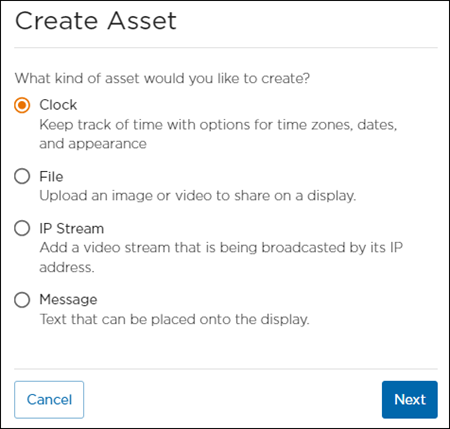 Create Asset Menu