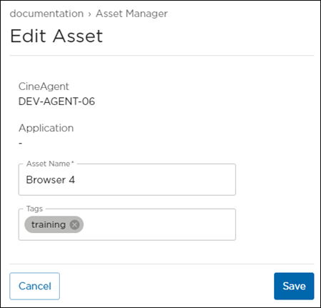 Edit Asset Fields