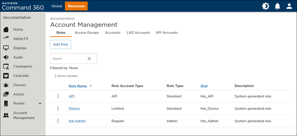 Account Management Page