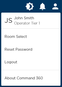 User Menu with Standard Options