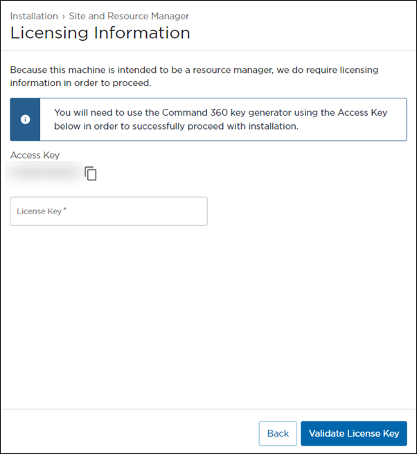 Licensing Information Screen