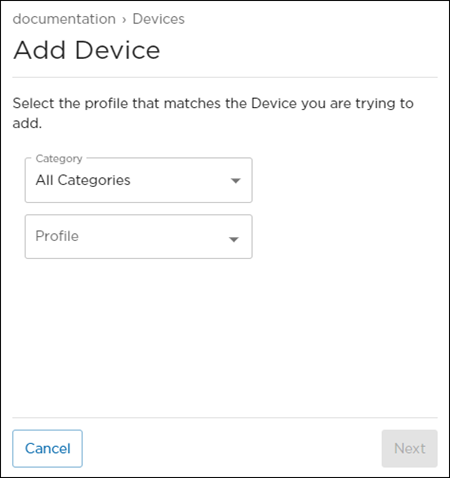 Add Device Panel