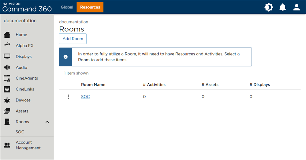 Rooms Page