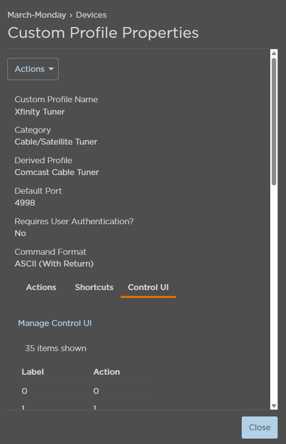 Custom Profile Control UI Tab