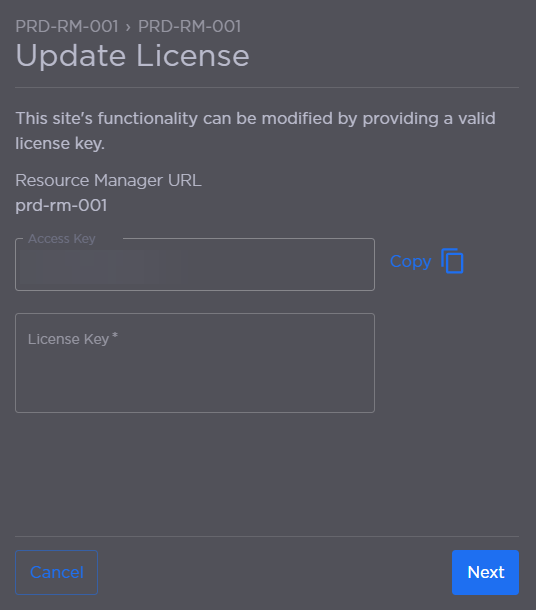 Update License Key Field