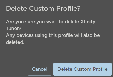 Delete Custom Profile Confirmation Prompt