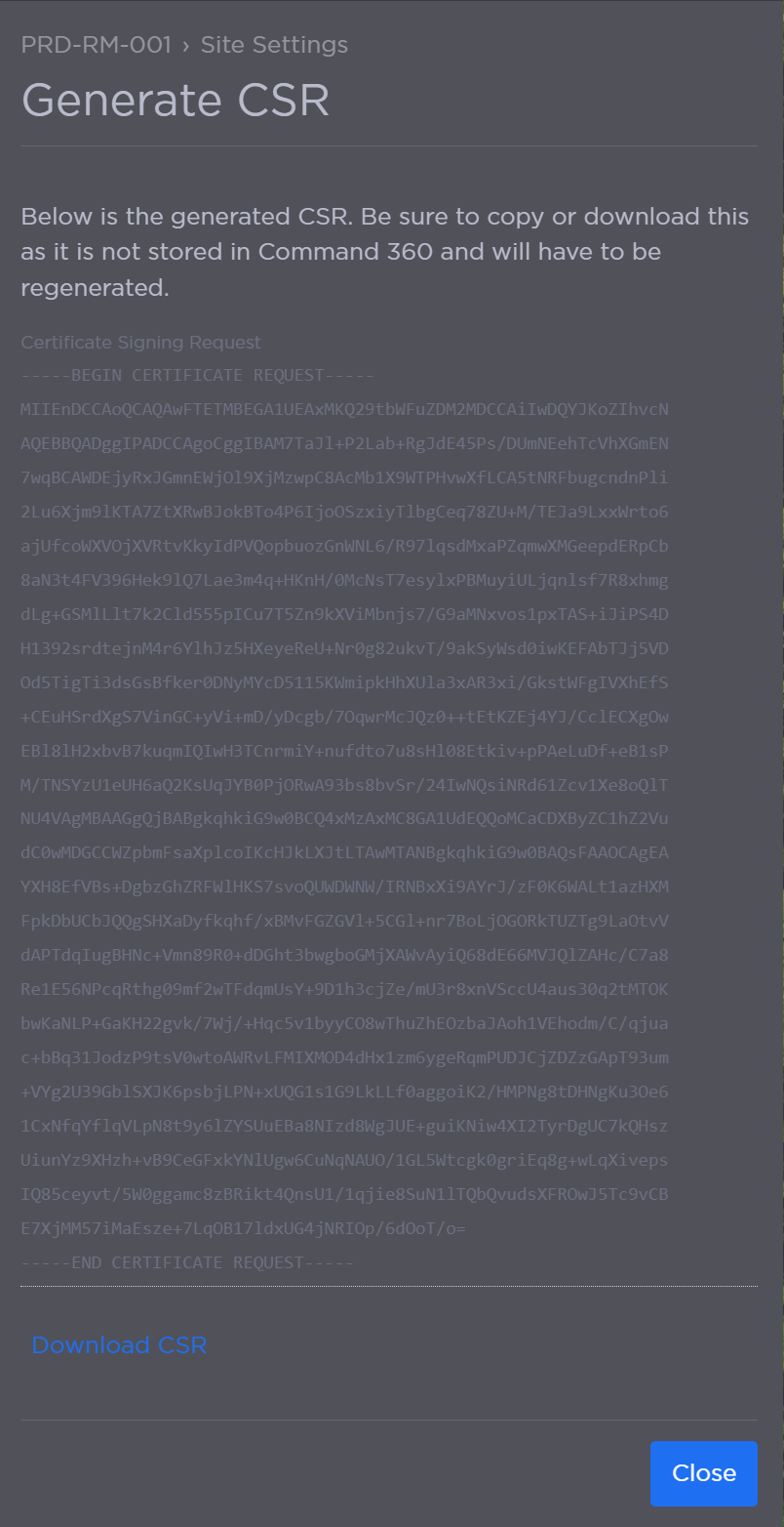 Generated CSR