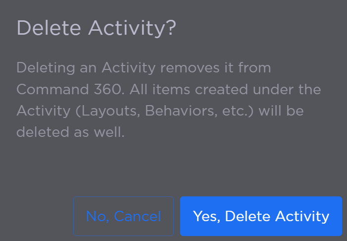 Delete Activity Confirmation Prompt