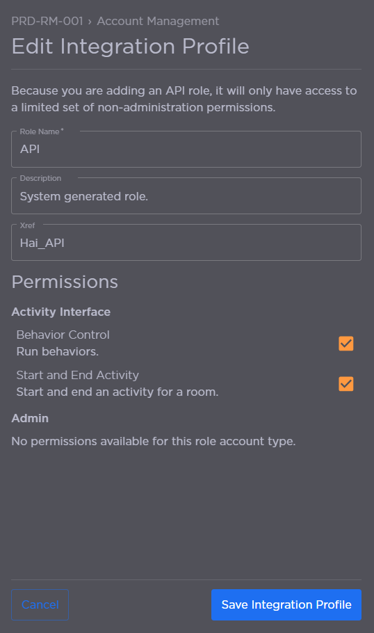 Integration Profile Fields