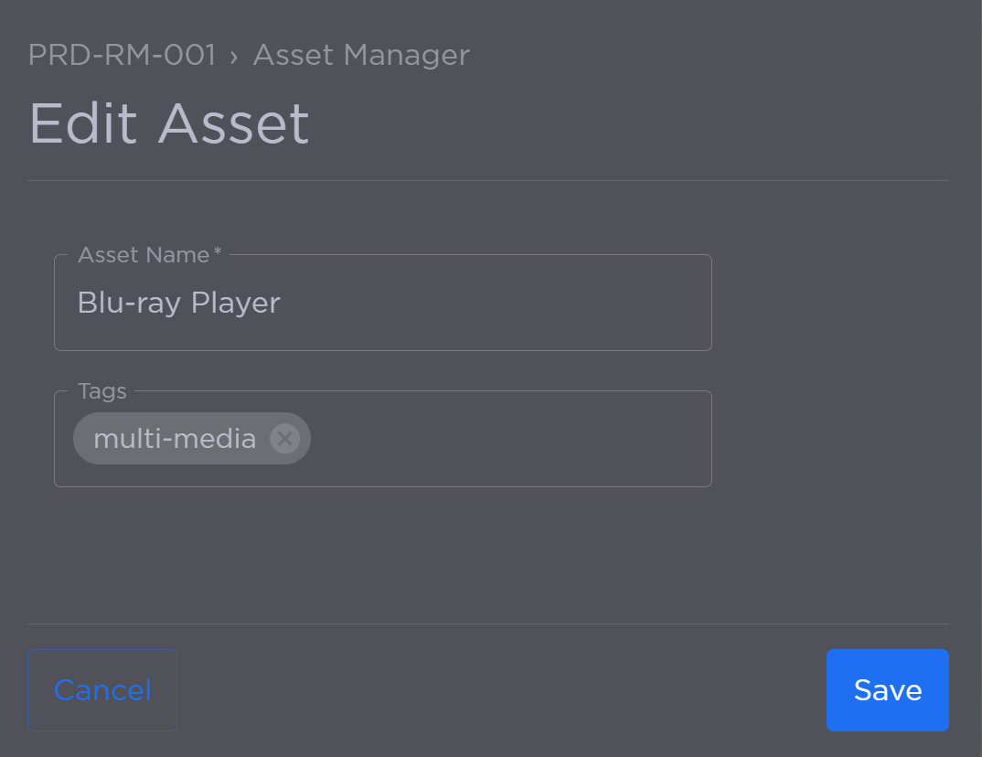 Edit Input Asset