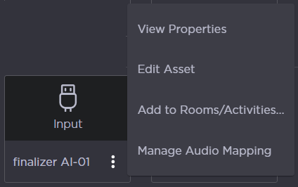 Input Asset Options