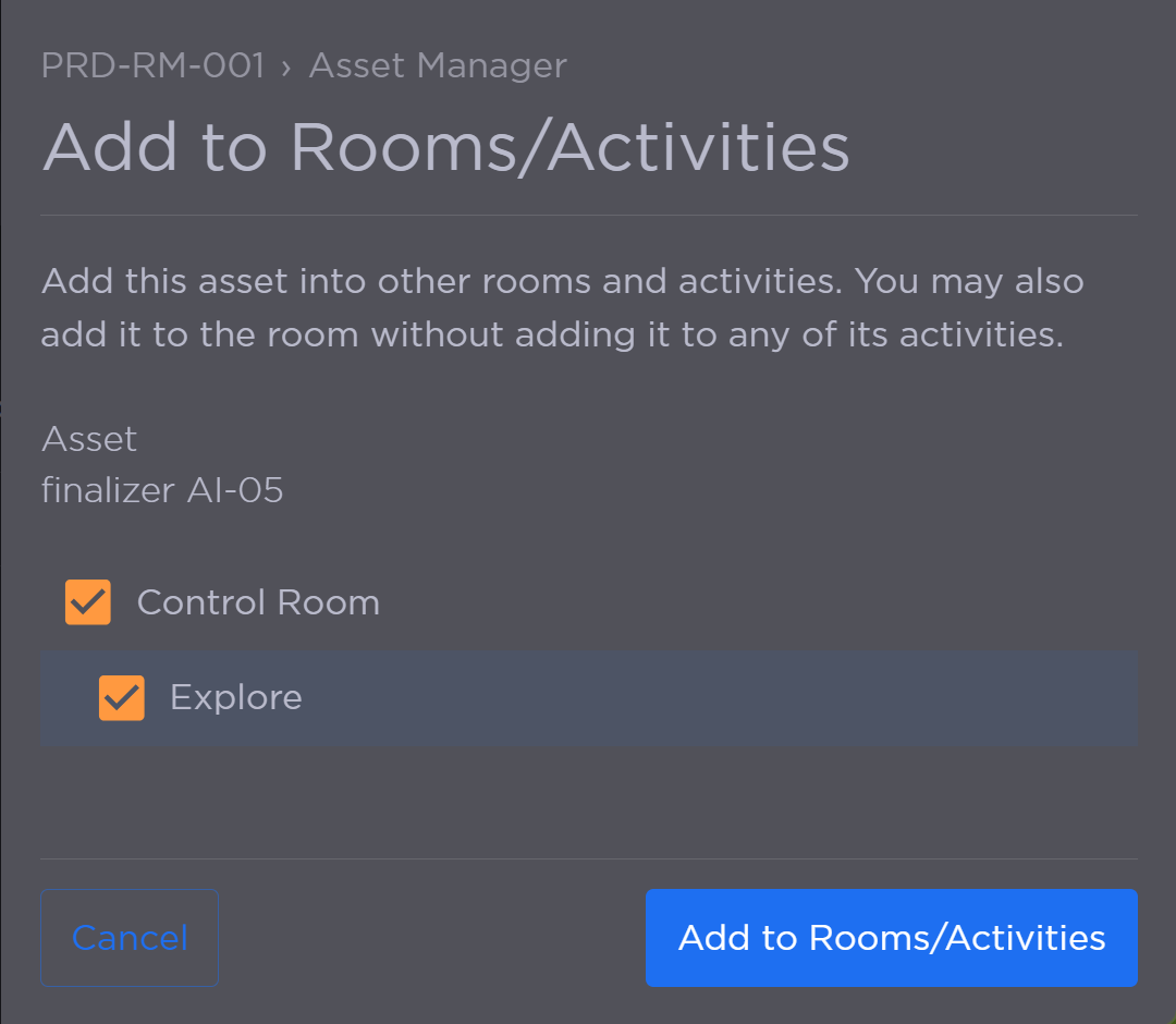 Room and Activity Selection