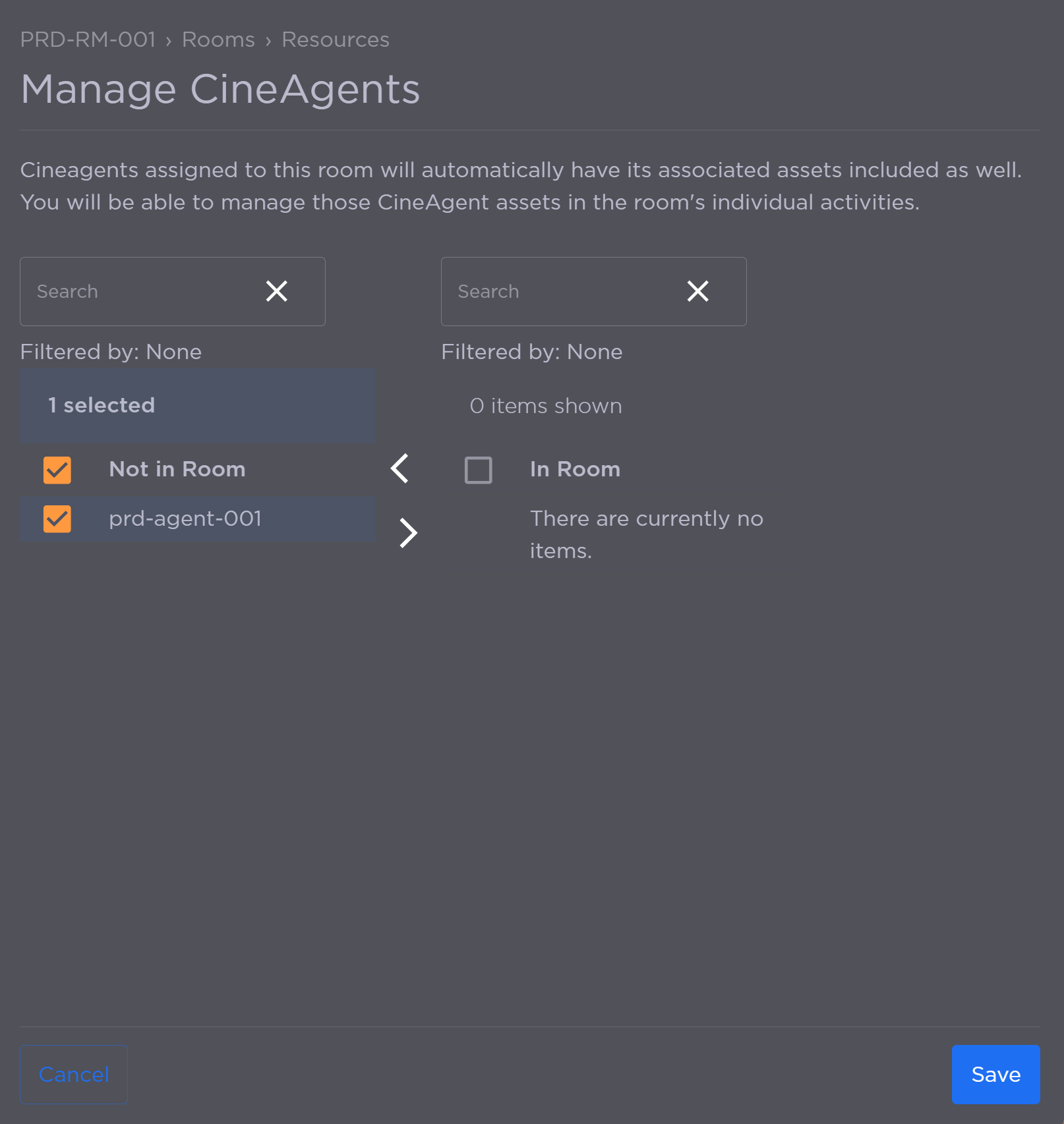 Manage CineAgents Panel