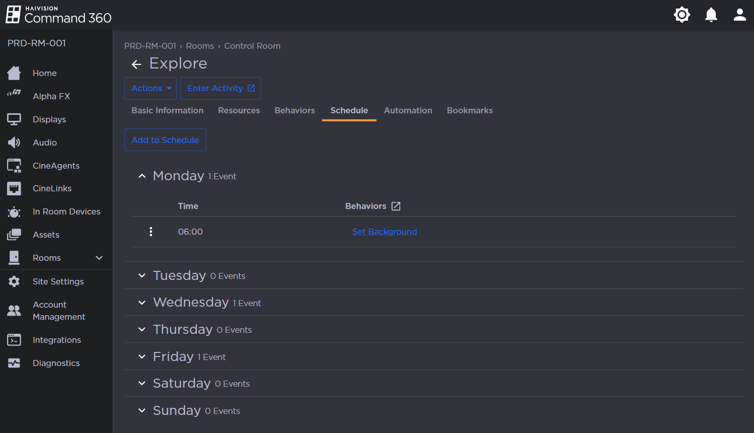 Activity Schedule