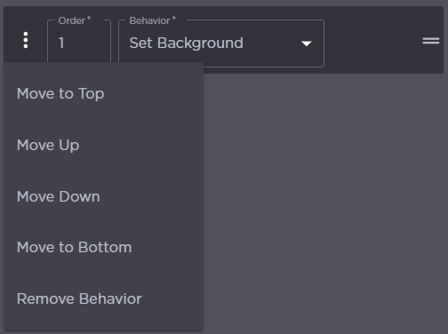 Behavior Order Options