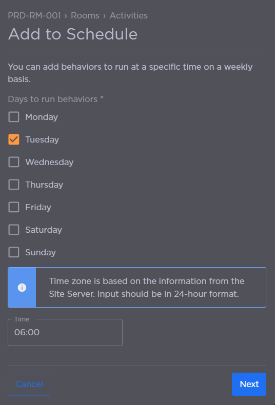 Selected Behaviors