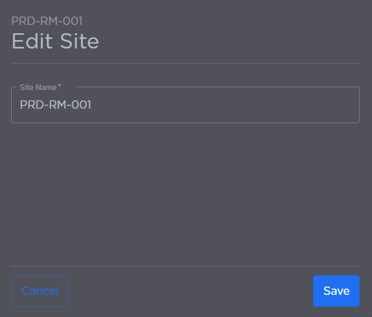 Edit Site Name Panel