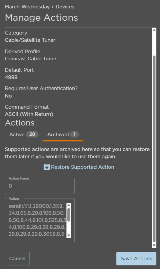 Archived Action