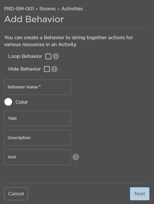 Add Behavior Fields