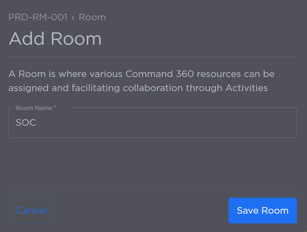 Add Room Panel