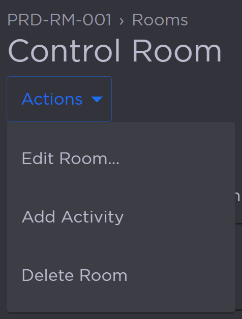 Room Actions Button