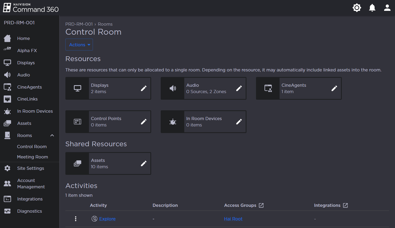 Room Resources and Activities