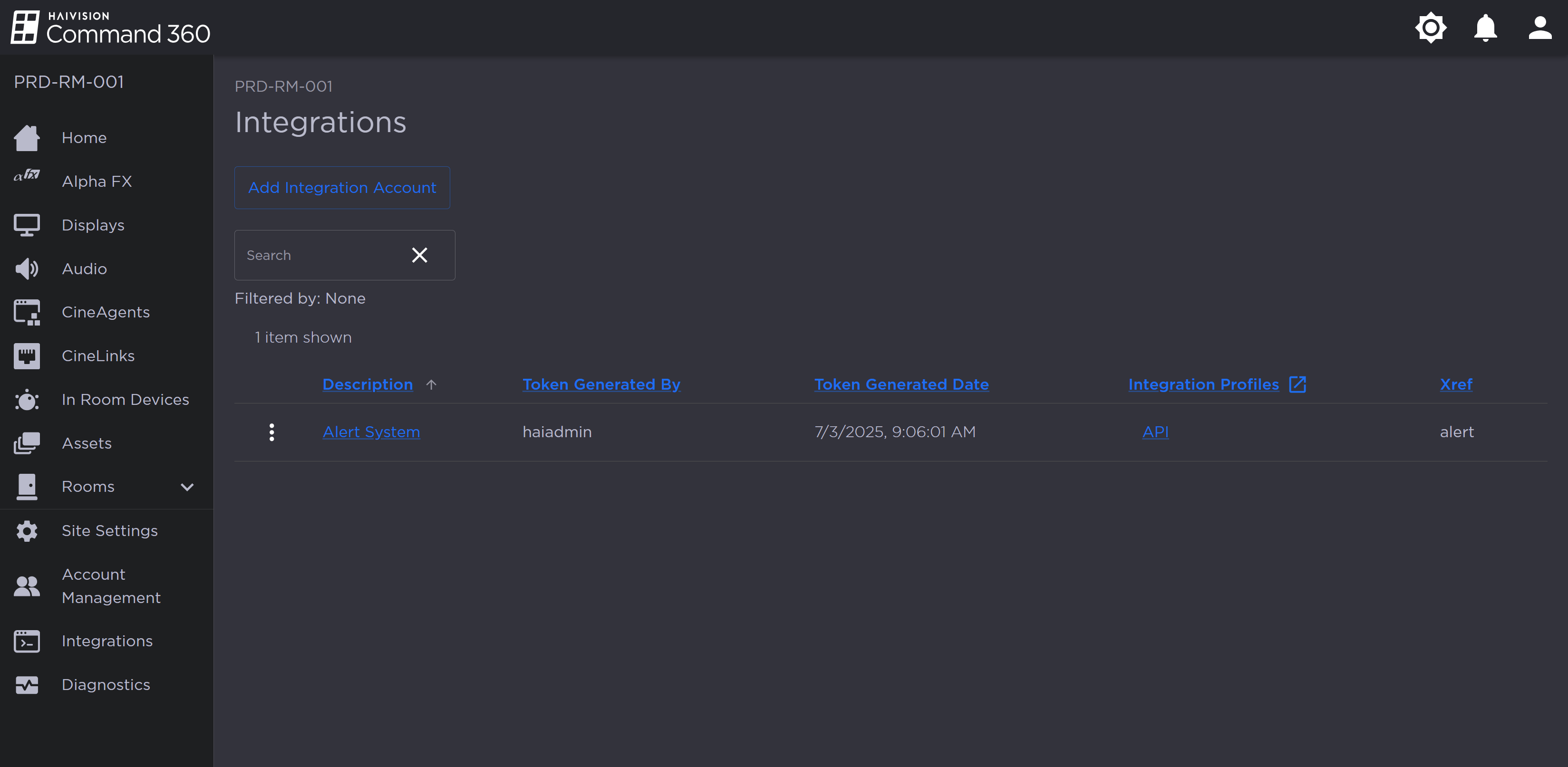 Integrations Page