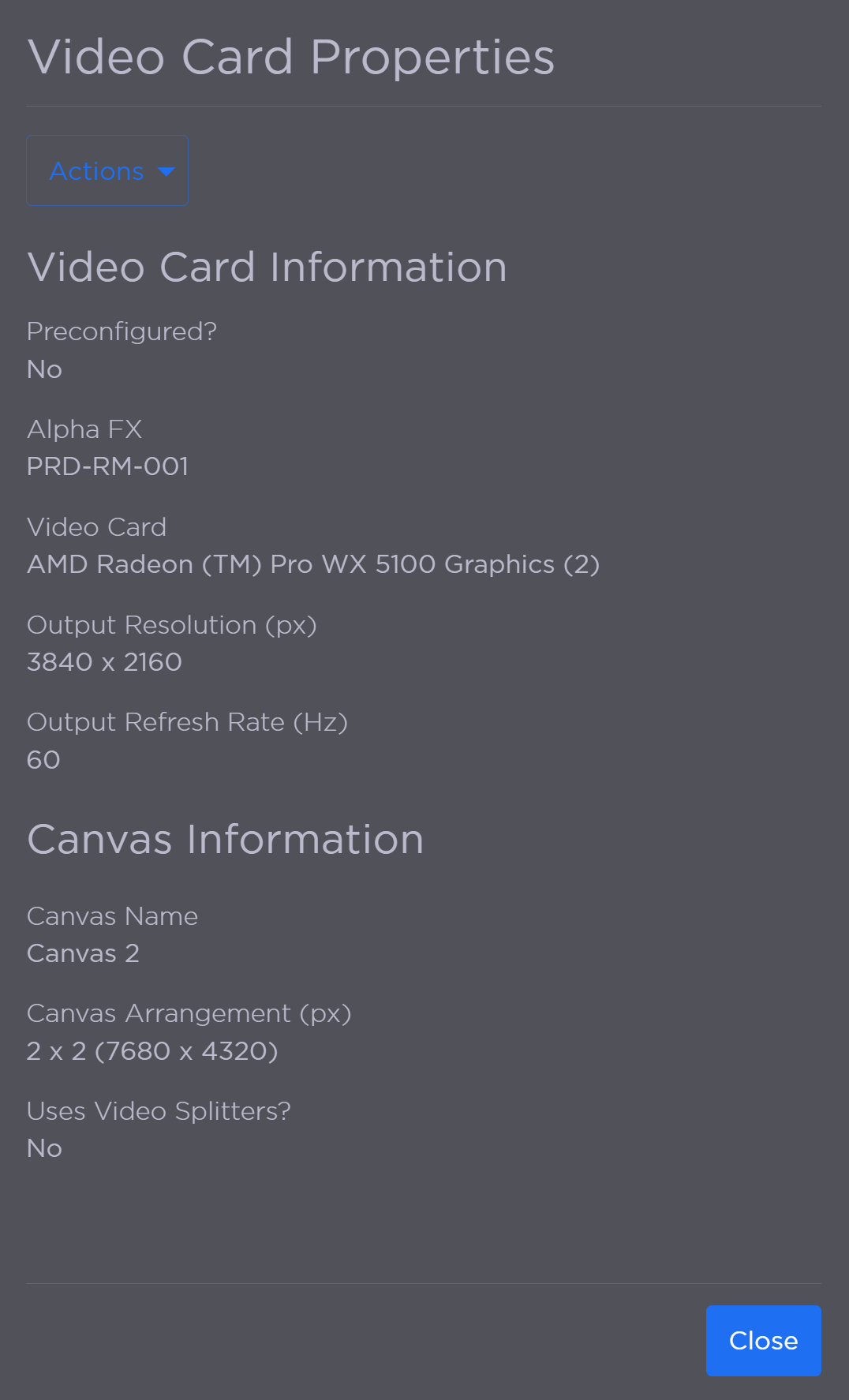 Video Card Properties