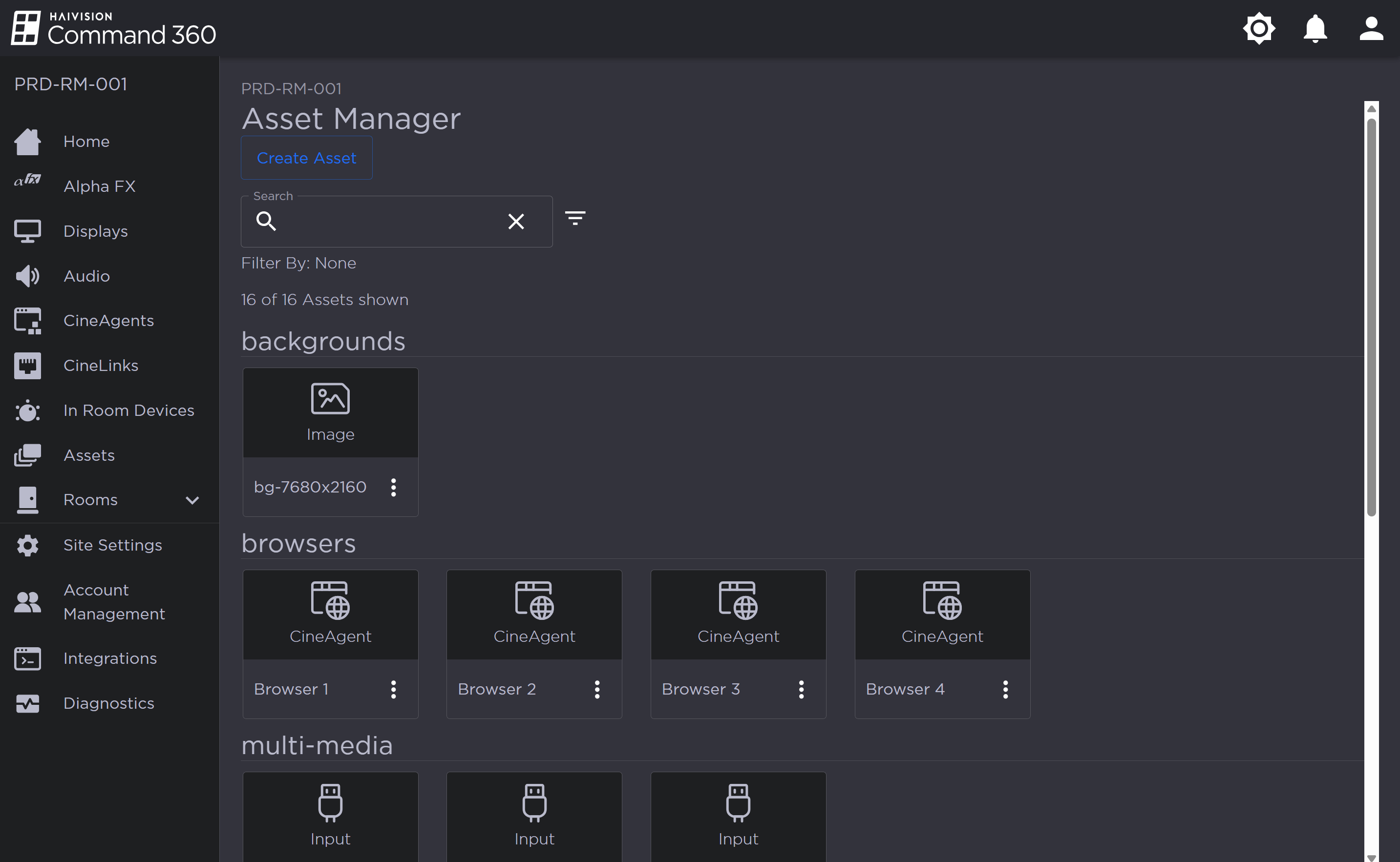 Asset Manager Page