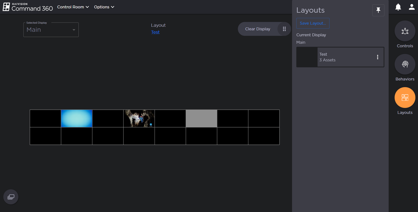 Live View with Layouts Panel Open