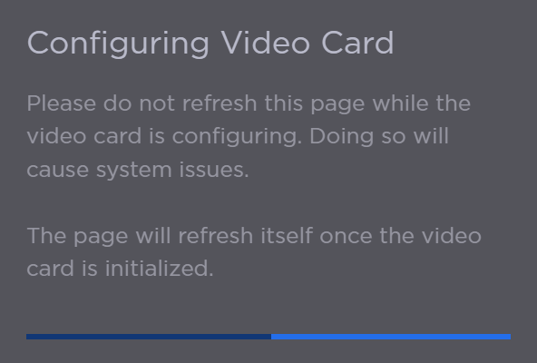 Configuring Video Card Popup
