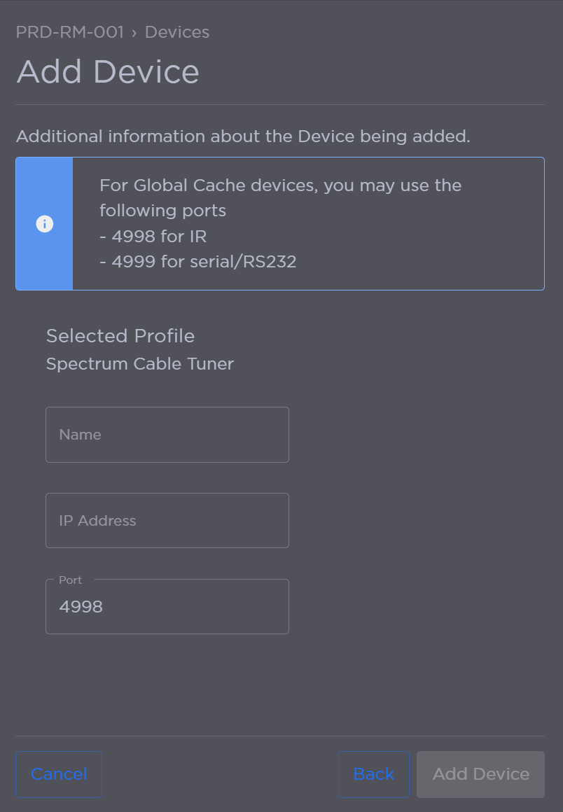 New Device Additional Info Fields