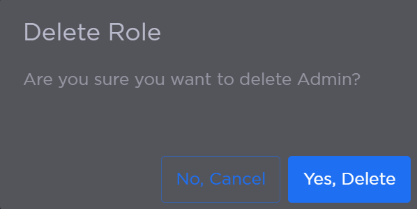 Delete Role Confirmation Prompt