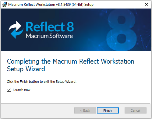 Macrium Reflect Installer Finish