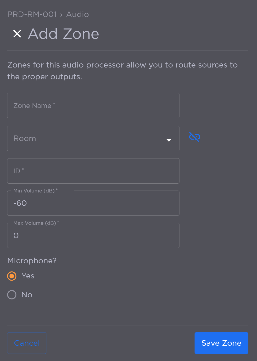 Add Zone Fields